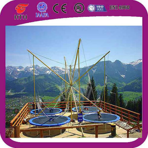 European standard 4 person bungee jumping tramopline for amusement sports