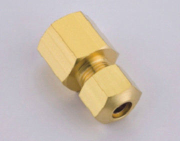 Nptf Chrome Plated Hexagon Brass Compression Fittings / Hose Barb Fittings