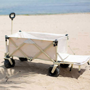 Zusammenklappbarer Klappwagen: Outdoor -Strandeinkaufswagen mit Rädern