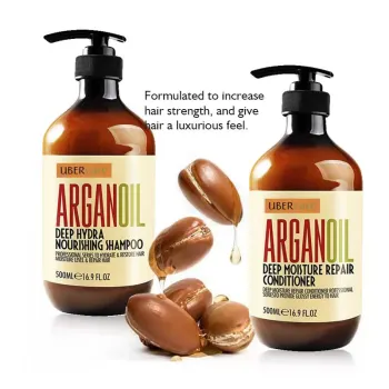 Salt Sulfate Free Argan Oil Shampoo and Conditioner Set for Damaged, Dry, Curly or Frizzy Hair