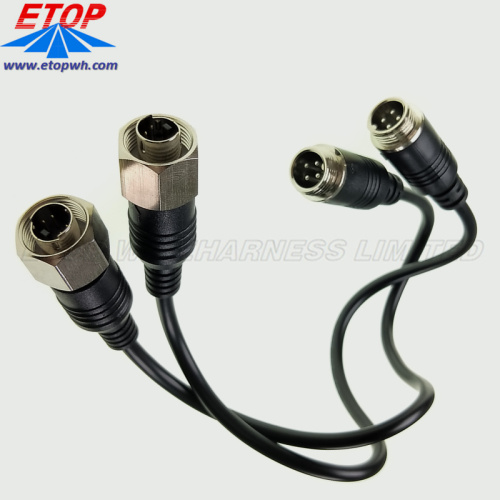 conjunto de cable de radio de conector de enchufe DIN de 4 pines moldeado