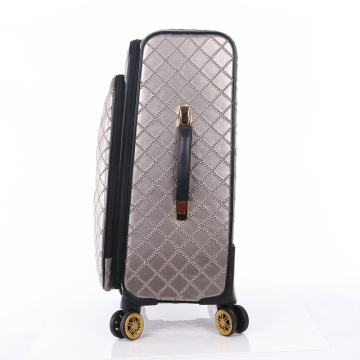 Berkualiti tinggi kalis air PU Disesuaikan 4 Wheels Luggage