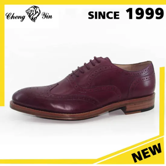 Classy Purple imported italy genuine cowhide leather Goodyear welt Lace-up customized luxurious Oxford Men Dress Shoes