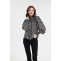 Mulheres Plain Rayon Blouse de manga comprida camisa de túnica