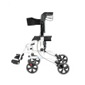 Folding Manual Wheelchair Walker with Seat and Footrest