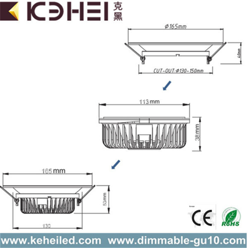 5 Inch 150mm LED Non Dimmable Downlight