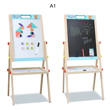 Multi-functional Solid Wood Double-Sided Magnetic Drawing Board and Lift Frame Type Blackboard: An Early Education Toy