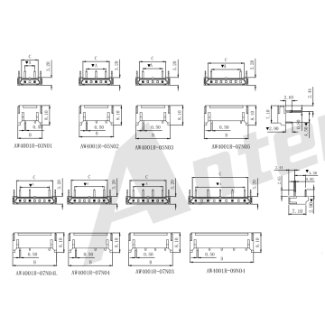 BH4.00mm 90 ° Wafer Connector Series AW4001R-NP