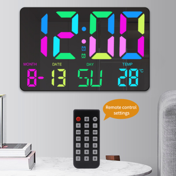 Minimalist Digital Clock Mirror with RGB Alarm, Low MoQ, Modern White