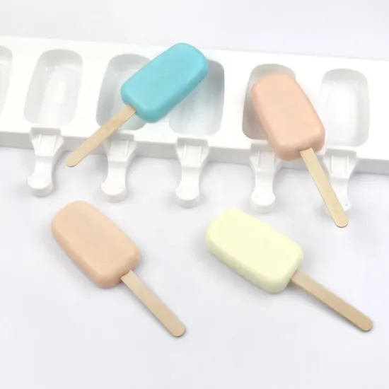 1012 8 Hole Ellipse Ice Cream Pop Molds: Food Grade Silicone molds, BPA Free for Hand-Made Ice Cream