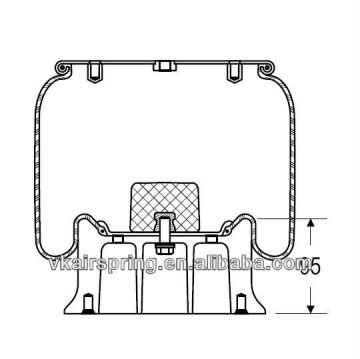 DAYTON 352-9215 gas-filled air bellow 1R14-037 rubber air suspension system/ truck spare parts alloy piston