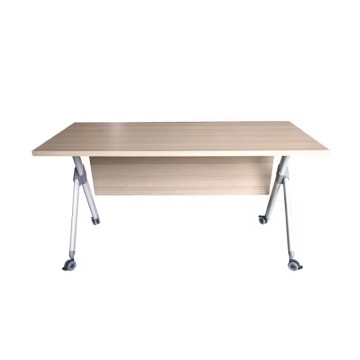 Wooden Folding Study and Meeting Table with Stainless Steel Legs