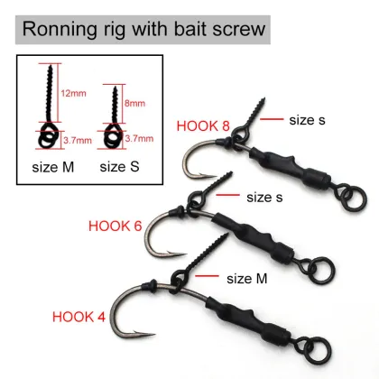Ronnie Rig Carp Fishing Tackle - Barbed Hooks & Bait Accessories