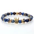 Pierres précieuses naturelles couronne impériale Bracelet de perles roi reine charme de luxe Couple bijoux cadeau de noël pour femmes hommes