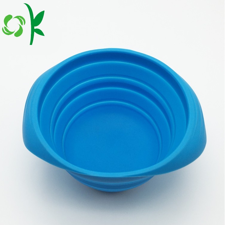 Custom Feeding Travel Food Silicone Collapsible Dog Bowl