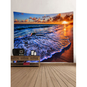 Tapisserie Wandbehang Ozean Meer Welle Meer Küste Strand Serie Tapisserie Sonnenaufgang Sonnenuntergang Abenddämmerung Tapisserie für Schlafzimmer Wohnheim Dekor