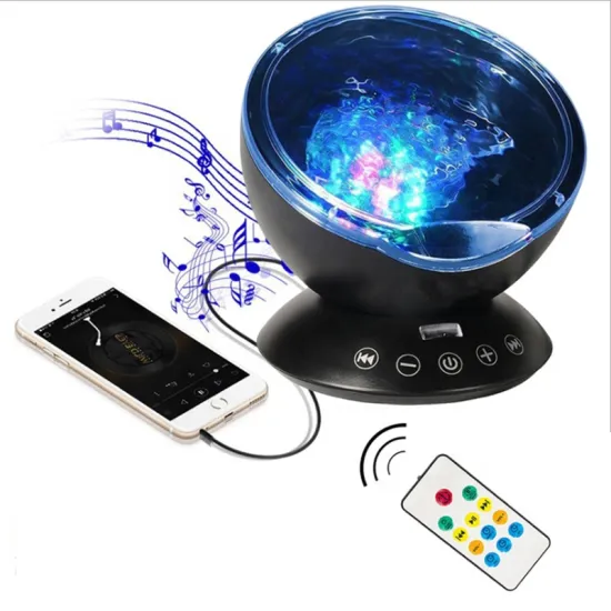 Hot Sales Baby Ocean Wave Projector Light - 7 Color LED Sea Rotation Night Light for Kids