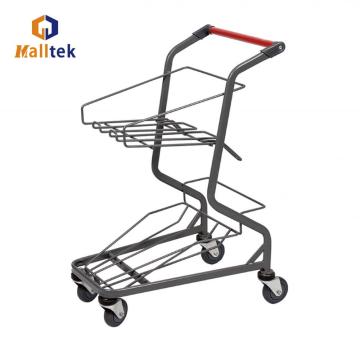 Supermarket 4wheels Metal Basket Trolley