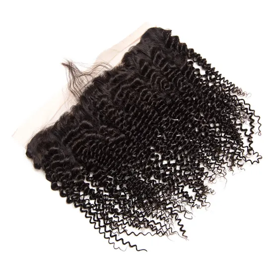 Free Sample Unprocessed Wholesale Kinky curl  Virgin Malaysian  Human Hair 13x4 Lace Frontal