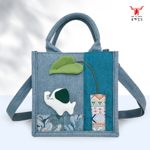 卡通大象設計手提斜背包