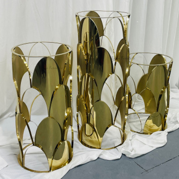 Luxury Gold Stainless Steel Plinths for Wedding Decor & Events