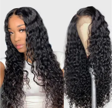 Vendor Stock Hd Transparent Swiss Lace Wigs Human Hair Lace Front Glueless Brazilian hd lace water wave wig