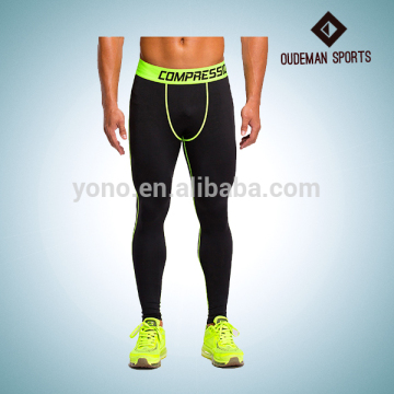 Wholesale man's full length running compresssion black leggings
