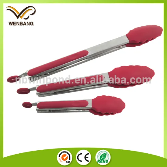 best selling different silicone tips kitchen tongs