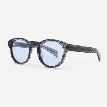 Round Key hole Acetate Unisex Sunglasses