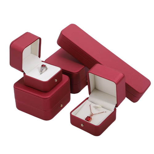 Custom Wholesale Red PU Leather Jewelry Packaging Box