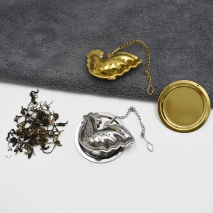 Chicken Shaped Stainless Steel Rose Gold Tea Infuser for Loose Leaf Tea