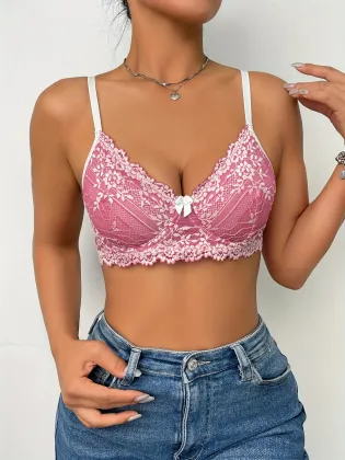 Sexy Transparent Lace Lingerie Bra for Women