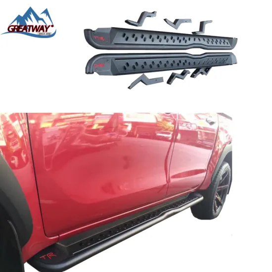 Greatway Black Running Boards Iron Steel TRD Side Step for Multiple Trucks