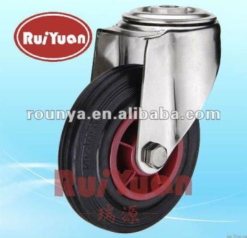 Black Rubber bolt hole Standard industrial swivel caster