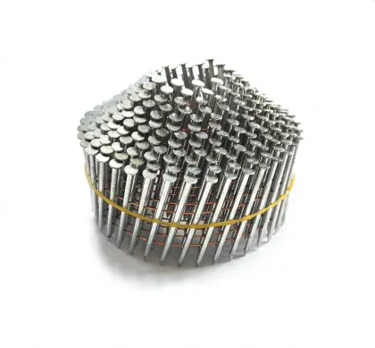 Smooth pole, pointed top, white plated, cement nail