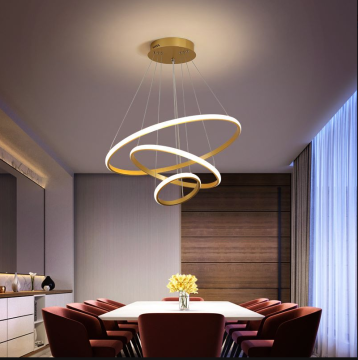 Nordic Golden Wrought Iron Pendant Light for Modern Living Room and Bedroom