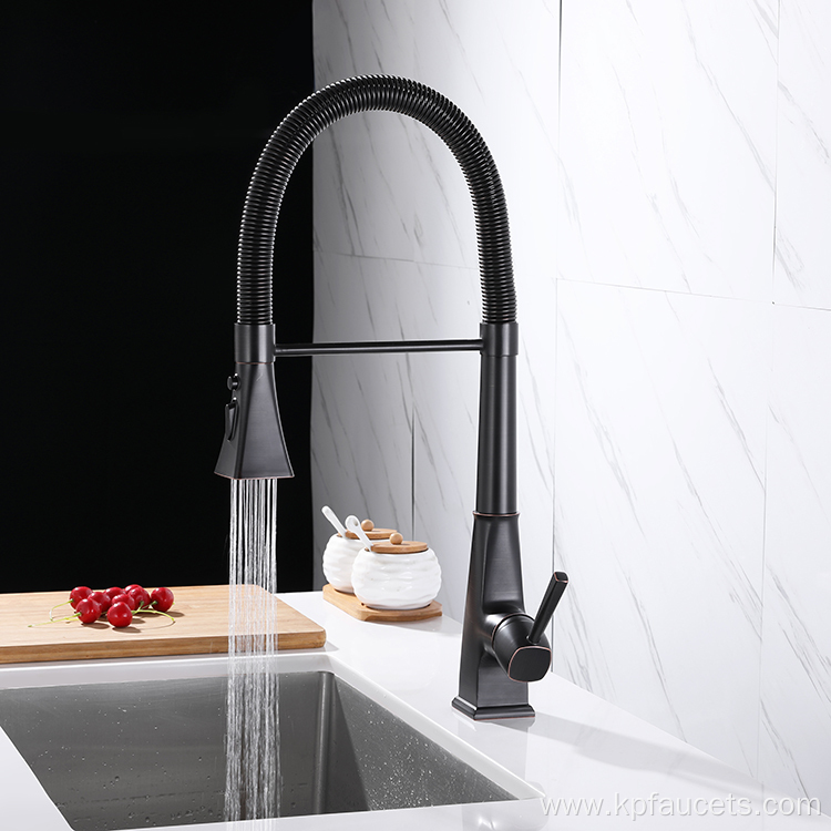 Black Brass Spring Side Sprayer Faucet