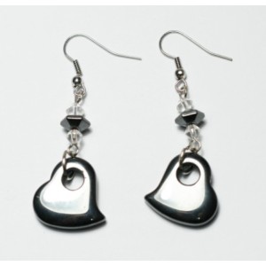 Hematite Earring with silver color finding