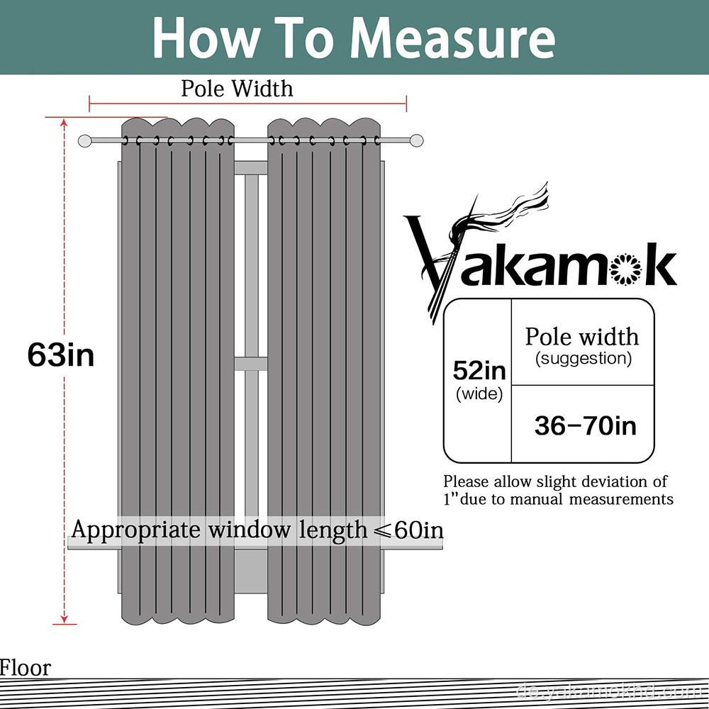 Reinweiße Verdunkelungsvorhänge 63 Zoll lang