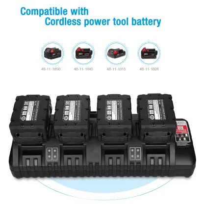 4 Slot Universal Rechargeable Battery Charger for Milwaukee Power Tools