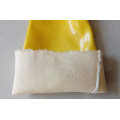 Yellow PVC coated gloves cotton linning