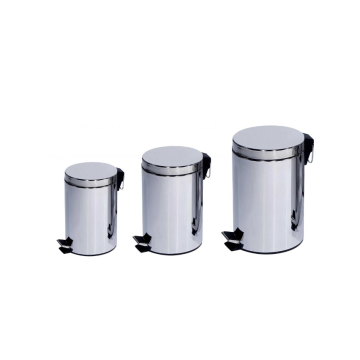 Stainless steel pedal type trash can