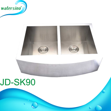 JD-SK90 Stainless steel kitchen hand-made double bowl sink with waste drain
