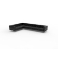 Modern Black Leather Corner Sofa Set High Quality Couch Sectional Furniture