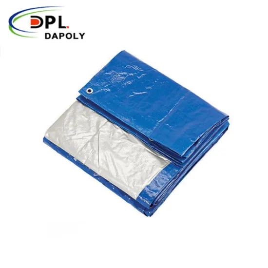 Dapoly Blue/Orange Waterproof Customized Reinforced Plastic Pe Eyelet Tarpaulin for Tent