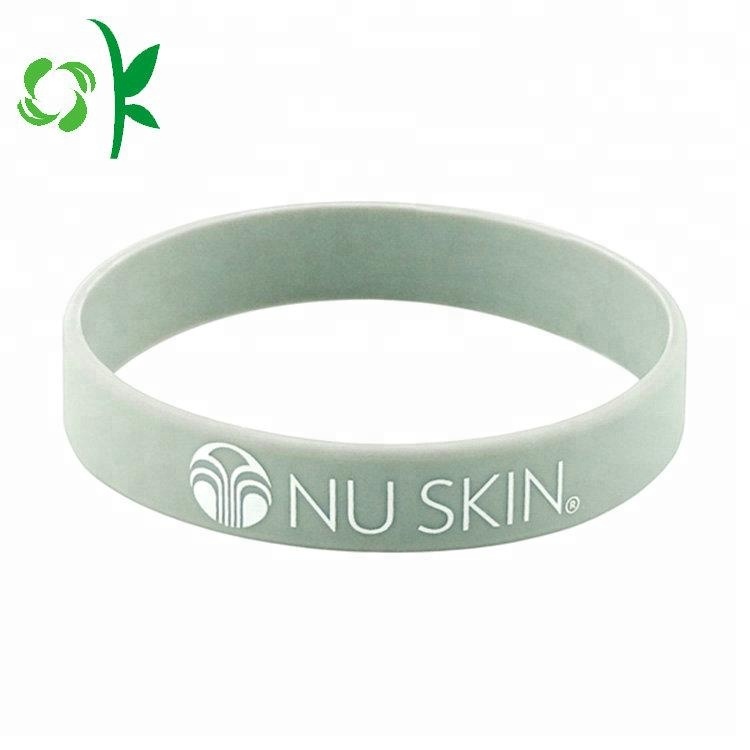 High Quality Printed Logo Silicone Bracelet for Sale