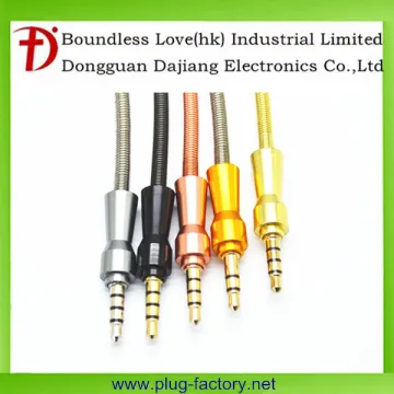 3.5 mm 4 pole cable male to male audio cable spring cable