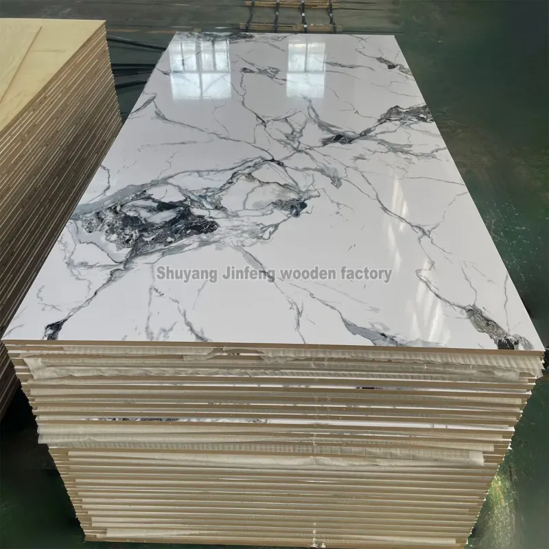 High Gloss Pet Coated Melamine MDF Marble Color UV Sheet