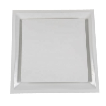 2CSD 24\" x 24\" Ceiling Diffuser: 600x600mm Square Vent Cover with 4-Way T-Bar Quick Connection and Circular Tap Supply Vent