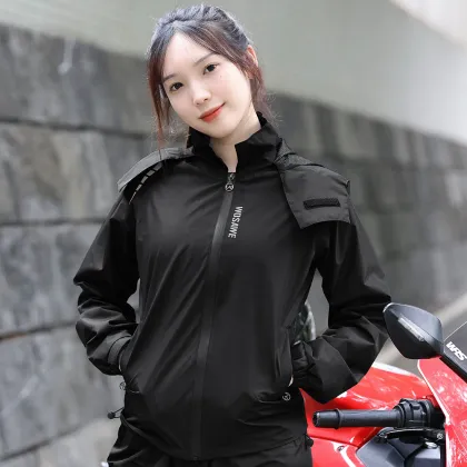 WOSAWE Motorcycle Raincoat: Waterproof & Reflective Rain Jacket